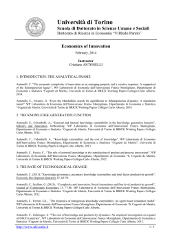 Universit&agrave; di Torino - Vilfredo Pareto Doctorate in Economics