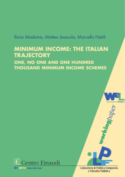 Minimum Income: The Italian Trajectory