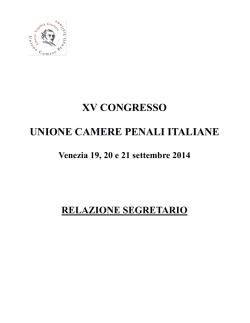 relazione segretario - Unione delle Camere Penali Italiane