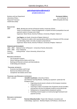 Gabriella Gimigliano, Ph.D. - Dipartimento di Studi aziendali e giuridici