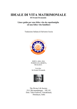 IDEALE DI VITA MATRIMONIALE Sw Sivananda