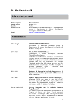 curriculum - Associazione Italiana per la Lotta al Neuroblastoma