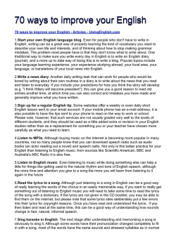 70 ways to improve your English - hello