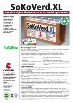 Pannello in sughero biondo naturale ad alta densit&agrave; a