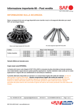 Informazione importante 68 RevC &ndash; Post vendita - SAF