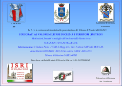 La S. V. &egrave; cortesemente invitata alla presentazione del Volume di