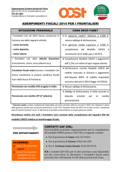 Disposizioni fiscali per frontalieri