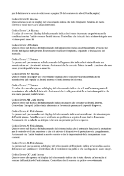 Anomalie e Codici Errore Daikin Ururu Sarara