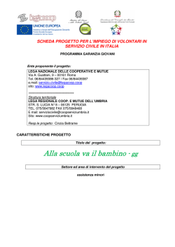alla scuola va il bambino - Servizio Civile in Legacoop