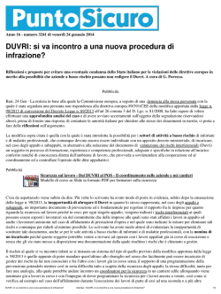 DUVRI: si va incontro a una nuova procedura di