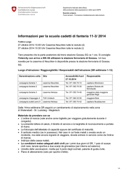 Informazioni per la scuola cadetti di fanteria 11-3/ 2014