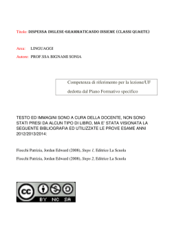 Competenza di riferimento per la lezione/UF dedotta dal Piano