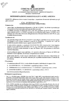 Acquisizione di materiale informatico per gli uffici comunali.