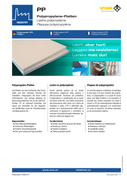 Polypropylene-Platten Lastre polipropilene Plaques