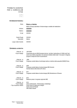 FORMATO EUROPEO PER IL CURRICULUM VITAE