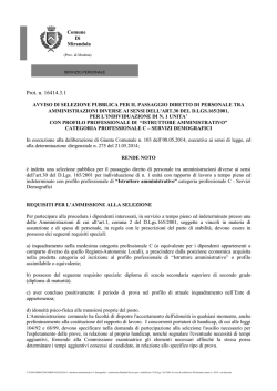 Avviso di mobilit&agrave; art.30 Istruttore amm.vo 2014