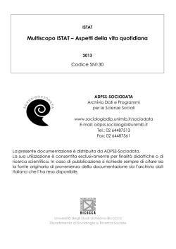 Aspetti della vita quotidiana - Sociologia e Ricerca Sociale