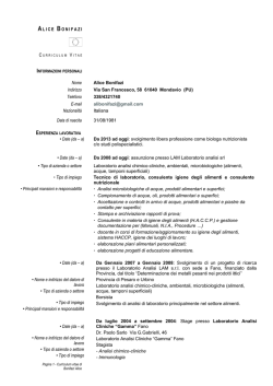 FORMATO EUROPEO PER IL CURRICULUM VITAE