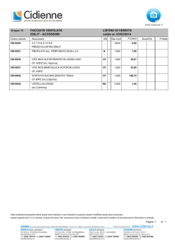 Listino prodotti