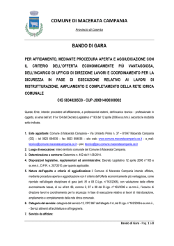 Bando di gara aggiornato con proroga scadenza