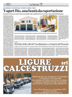 IlSecoloXIXSp_&rdquo;Yogurt Bio, una bont&agrave; da esportazione