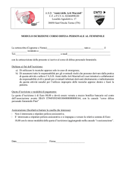 A.S.D. &ldquo;Amici delle Arti Marziali&rdquo; C.F. e P.I.V.A. 02266090220