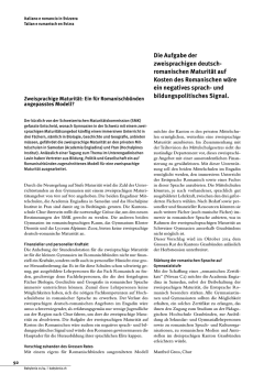 Die Aufgabe der zweisprachigen deutsch- romanischen