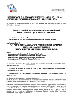 PUBBLICATO SU B.U. REGIONE PIEMONTE N. 46 DEL