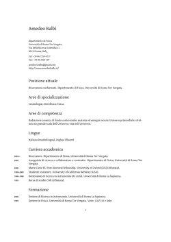 Curriculum vitae e lista completa delle pubblicazioni
