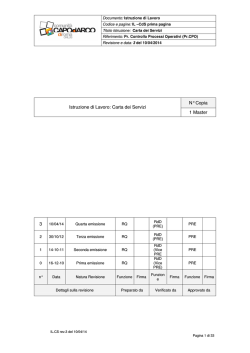 N° Copia Istruzione di Lavoro: Carta dei Servizi 1 Master