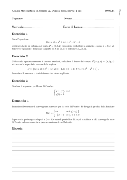 Esercizio 1 Esercizio 2 Esercizio 3 Domanda 1