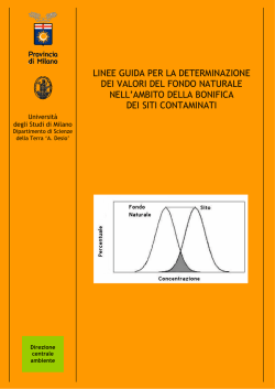 linee guida per la determinazione dei valori del fondo naturale nell
