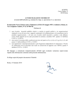 Il sottoscritto Nereo Zamaro nato a Palmanova (UD) il 25