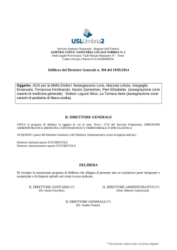Delibera del Direttore Generale n. 394 del 19/05/2014 Oggetto: ACN
