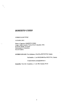 ROBERTO COSIO - Provincia Regionale di Catania