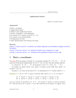 Applicazioni lineari - Politecnico di Torino