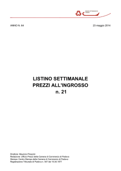 Listino settimanale maggio 2014 4 sett