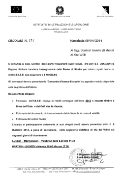 Mascalucia 05/04/2014 Ai Sigg. Genitori tramite gli alunni Al Sito WEB