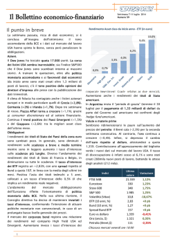 Il Bollettino economico-finanziario Settimana 7-11