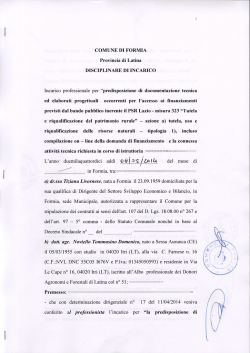 Disciplinare di incarico - Bando Pubblico PSR Lazio misura 323.