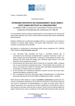 ESTINZIONE ANTICIPATA DEI FINANZIAMENTI: QUALI