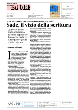 Sade, il vizio della scrittura