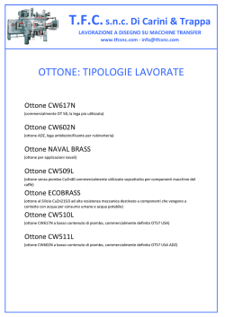 OTTONE: TIPOLOGIE LAVORATE - lavorazioni ottone TFC snc TFC