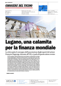 Lugano, una calamíta per la finanza mondble