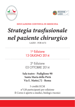 Strategia trasfusionale nel paziente chirurgico