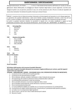 QUESTIONARIO &ldquo;CERTIFICAZIONI&rdquo;