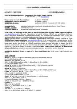 Prova Nazionale Canoagiovani - Federazione Italiana Canoa Kayak