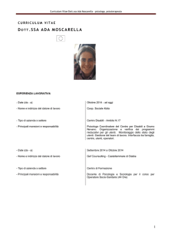 Curriculum Vitae Dott.ssa Ada Moscarella