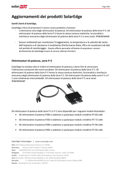 Aggiornamenti dei prodotti SolarEdge