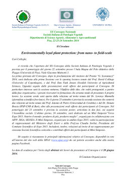 II circolare XX SIPAV - Societ&agrave; Italiana Genetica Agraria